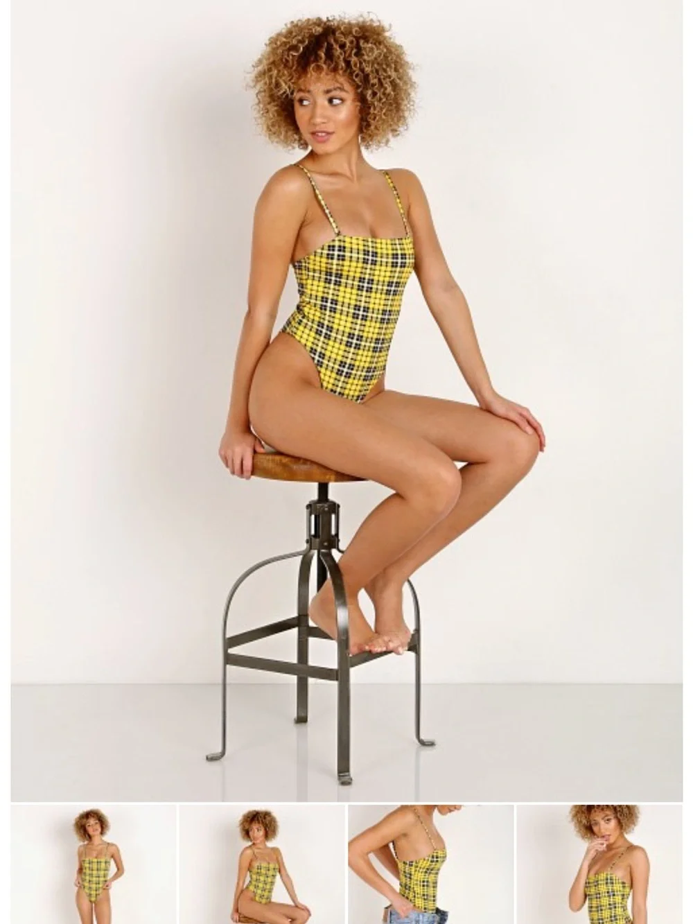 Frankie’s Bikini Tarzana One Piece Yellow Plaid Clueless